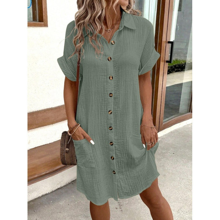 Miriam | Collared Button-Front Shirt Dress