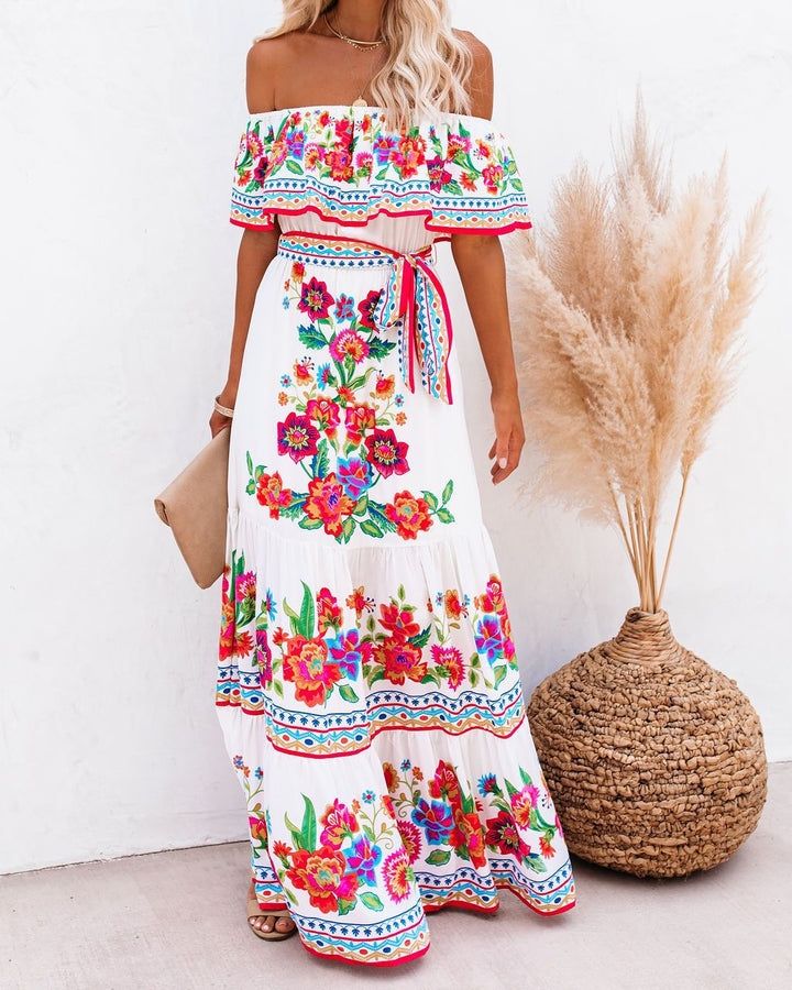 Jean | Off-Shoulder Floral Maxi Dress