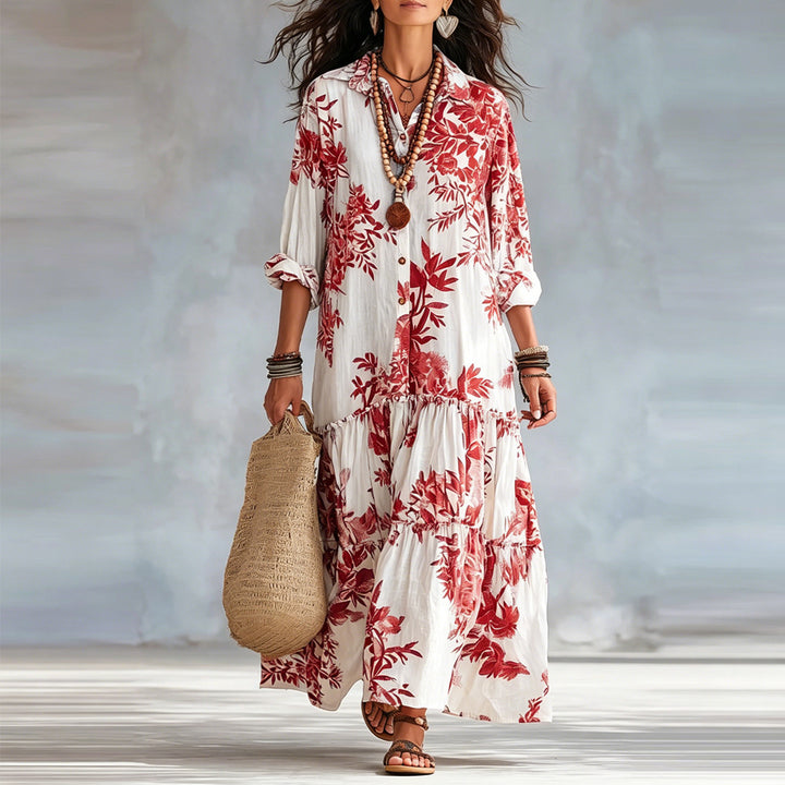 Laura | Floral Button-Front Maxi Dress