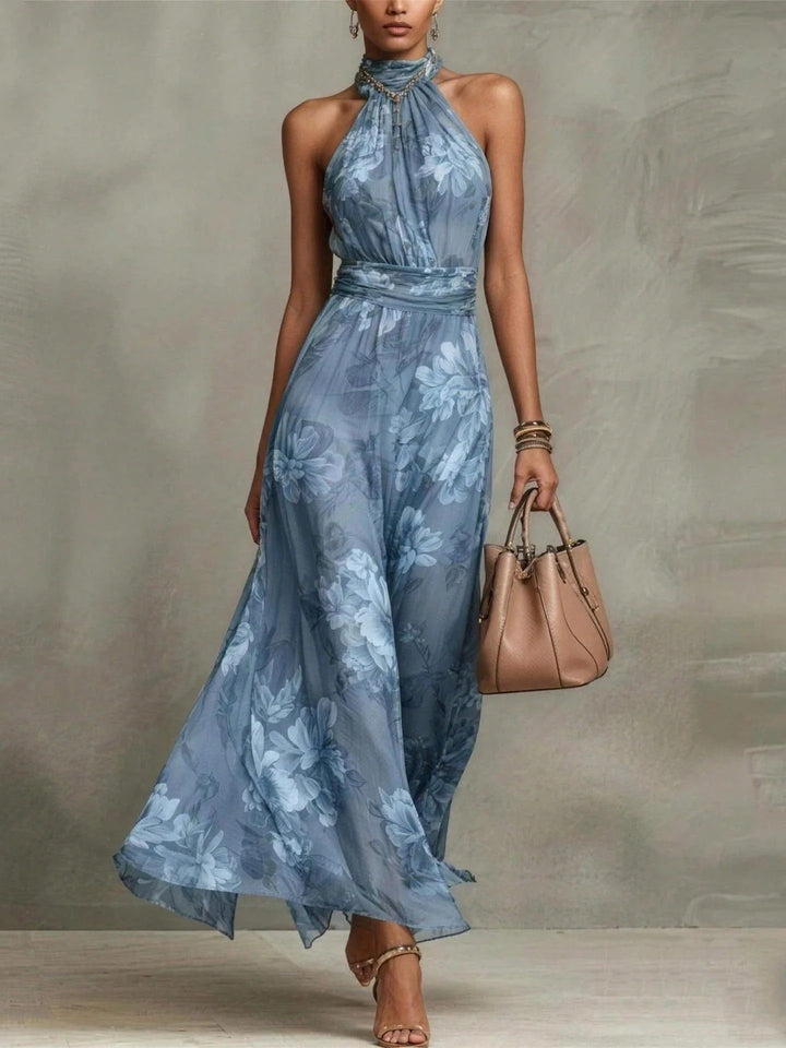 Serena | Floral Halter Maxi Dress