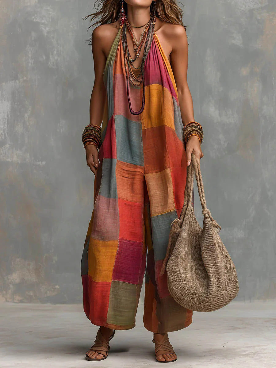 Madeleine | Bohemian Patchwork Wide-Leg Jumpsuit