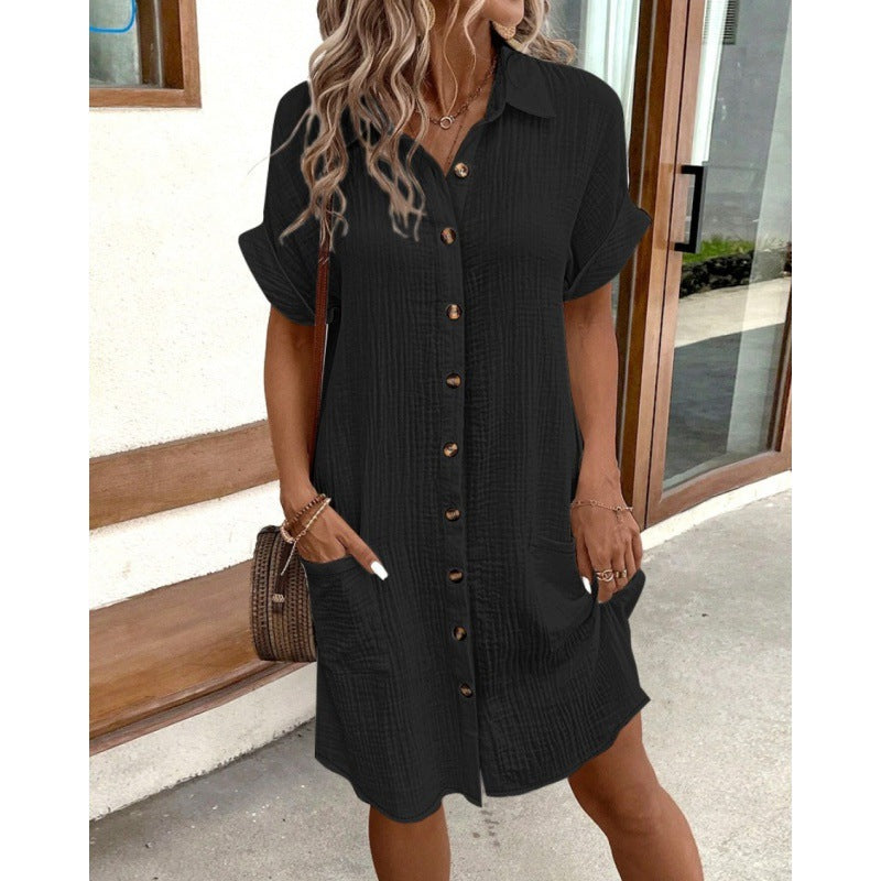 Miriam | Collared Button-Front Shirt Dress