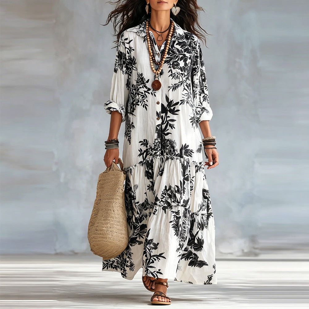 Laura | Floral Button-Front Maxi Dress