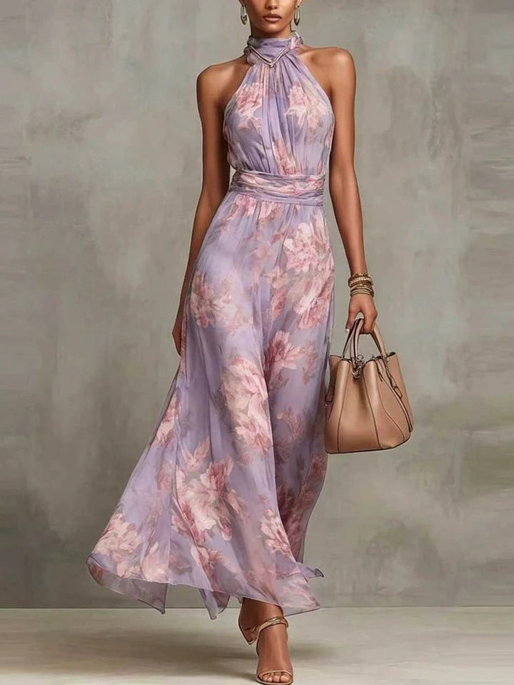 Serena | Floral Halter Maxi Dress