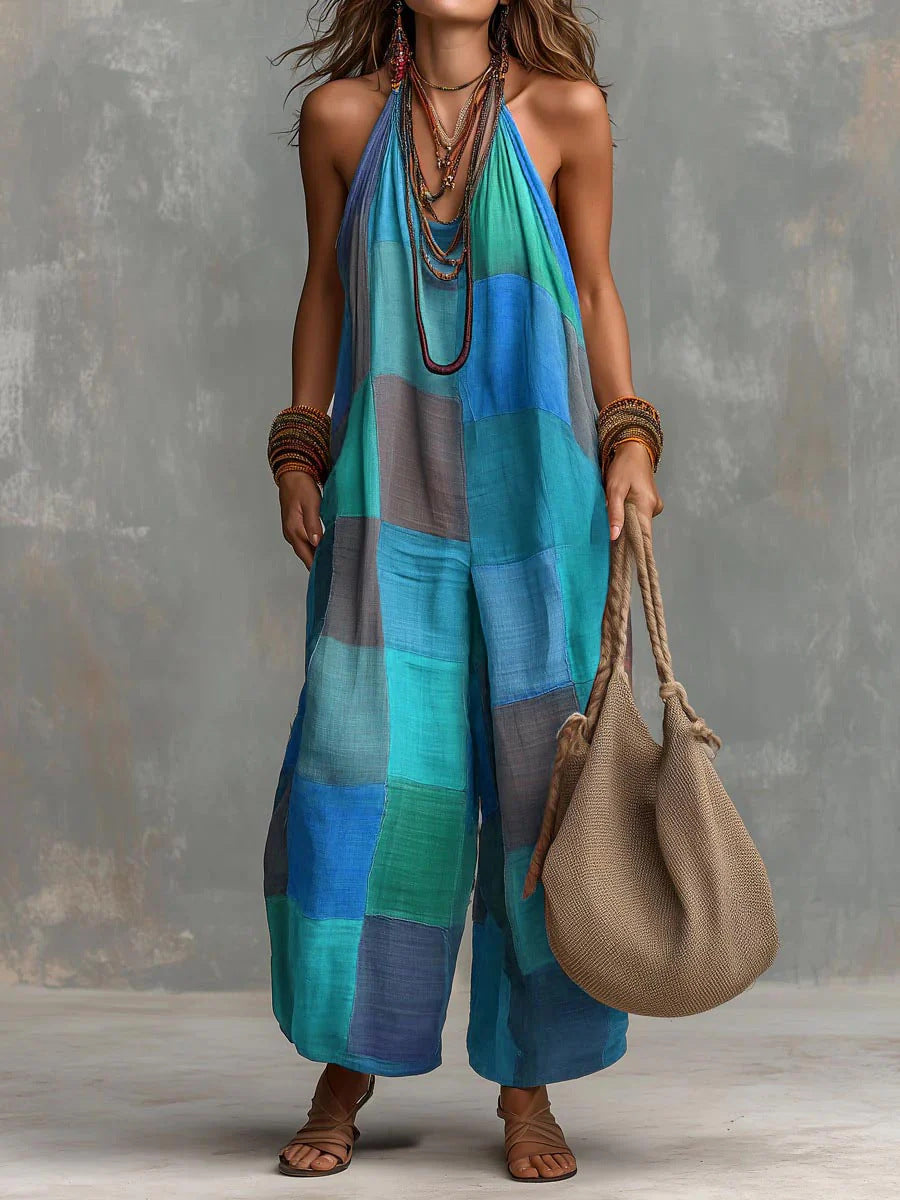Madeleine | Bohemian Patchwork Wide-Leg Jumpsuit