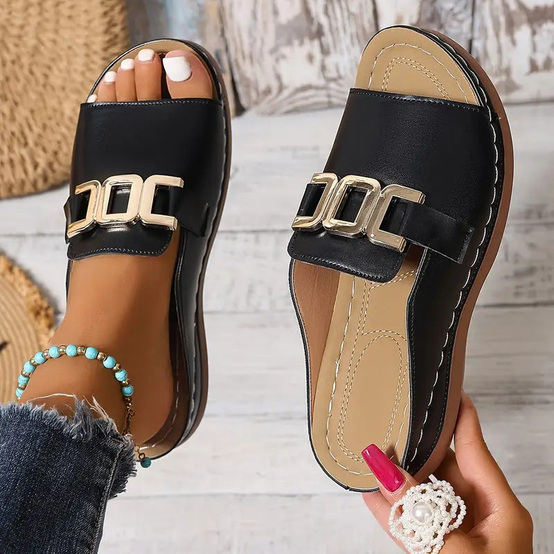 Joelle | Double Strap Slide Sandals