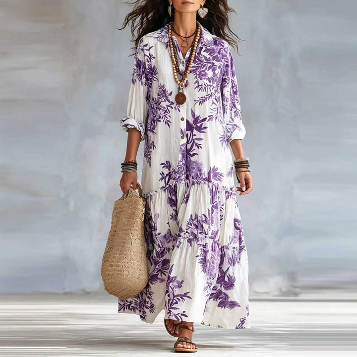 Laura | Floral Button-Front Maxi Dress