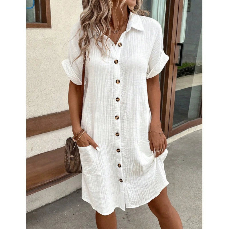 Miriam | Collared Button-Front Shirt Dress