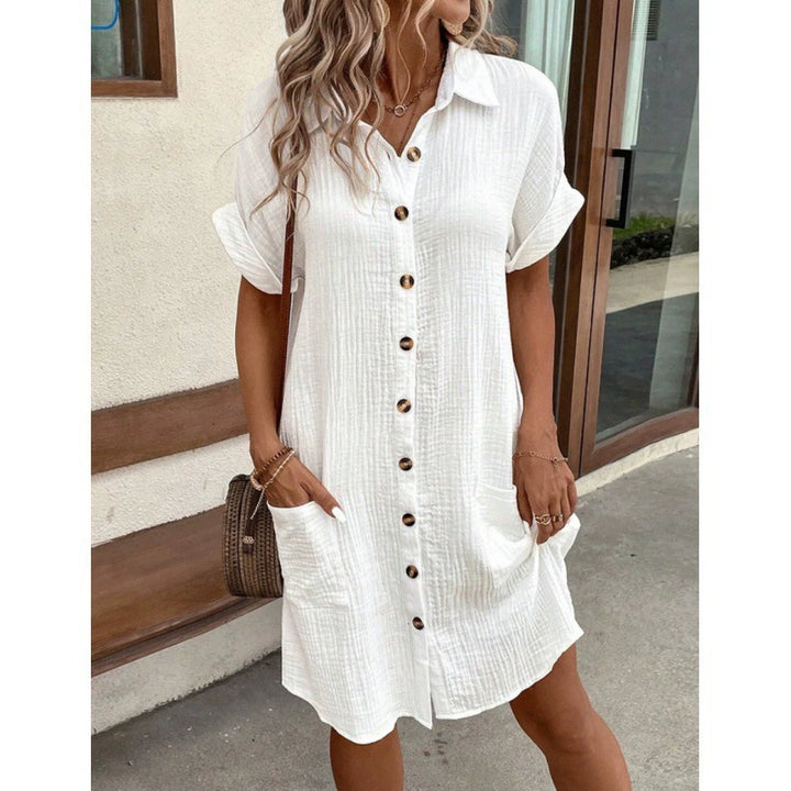 Miriam | Collared Button-Front Shirt Dress
