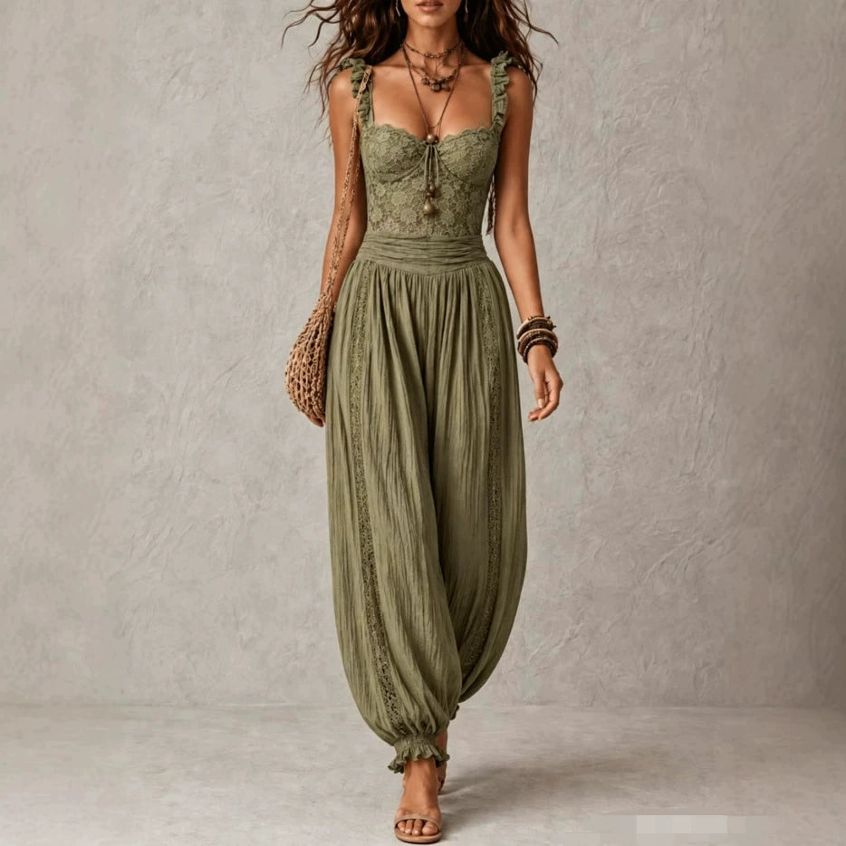 Selena | Lace Detail Harem Jumpsuit