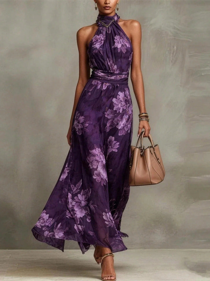 Serena | Floral Halter Maxi Dress