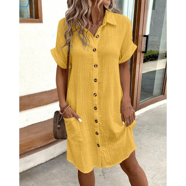 Miriam | Collared Button-Front Shirt Dress