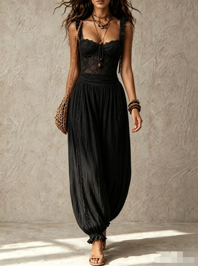 Selena | Lace Detail Harem Jumpsuit