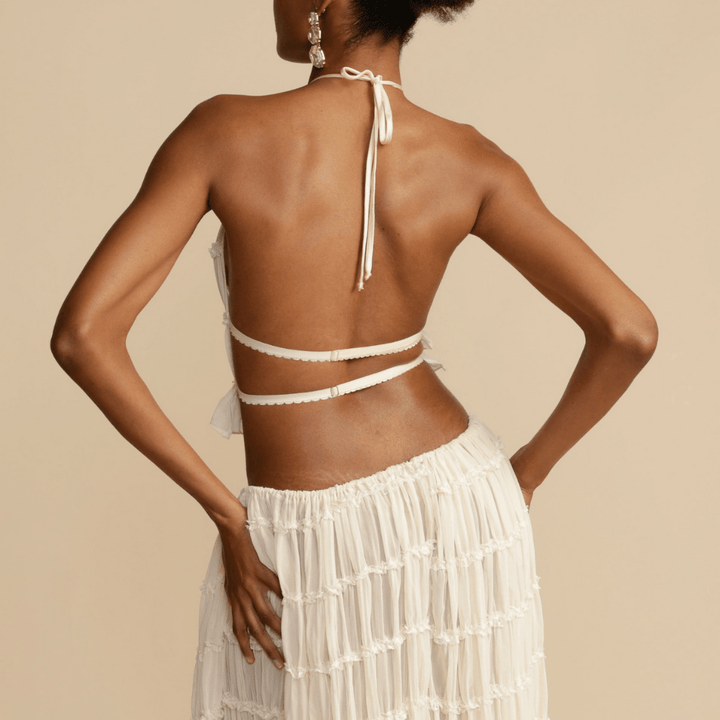 Chic Halter Top & Skirt Set for Stylish Occasions