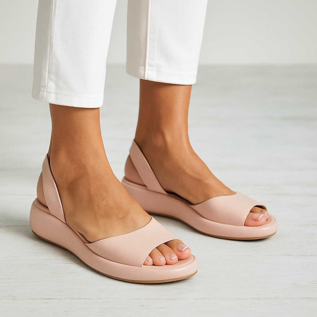 Olga | Open-Toe Slingback Wedge Sandals