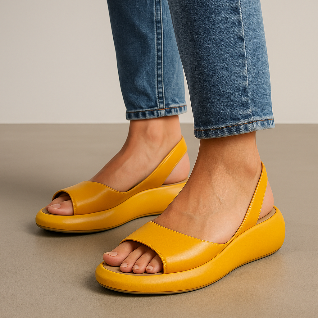 Olga | Open-Toe Slingback Wedge Sandals