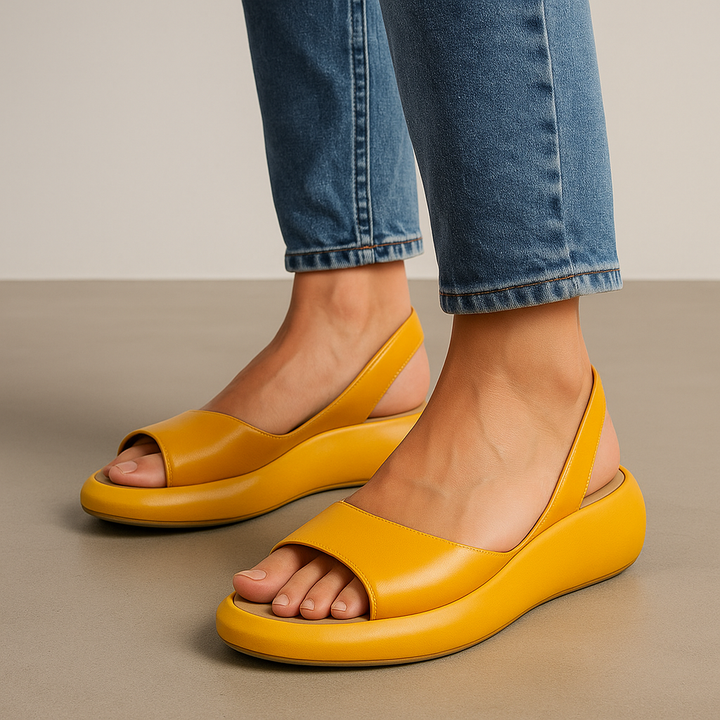 Olga | Open-Toe Slingback Wedge Sandals