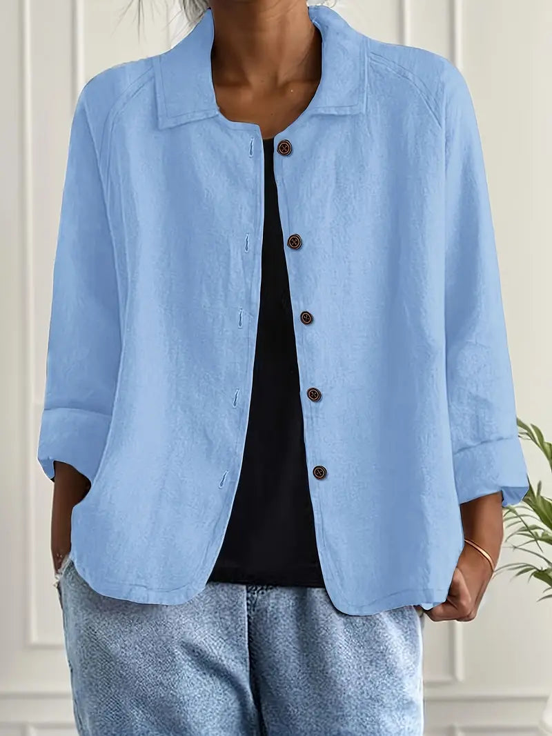 Iris | Relaxed Button-Front Layering Top