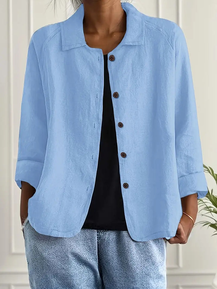 Iris | Relaxed Button-Front Layering Top