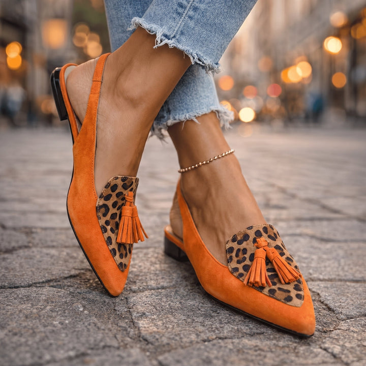 Lorena | Tassel Accent Sling back Sandals