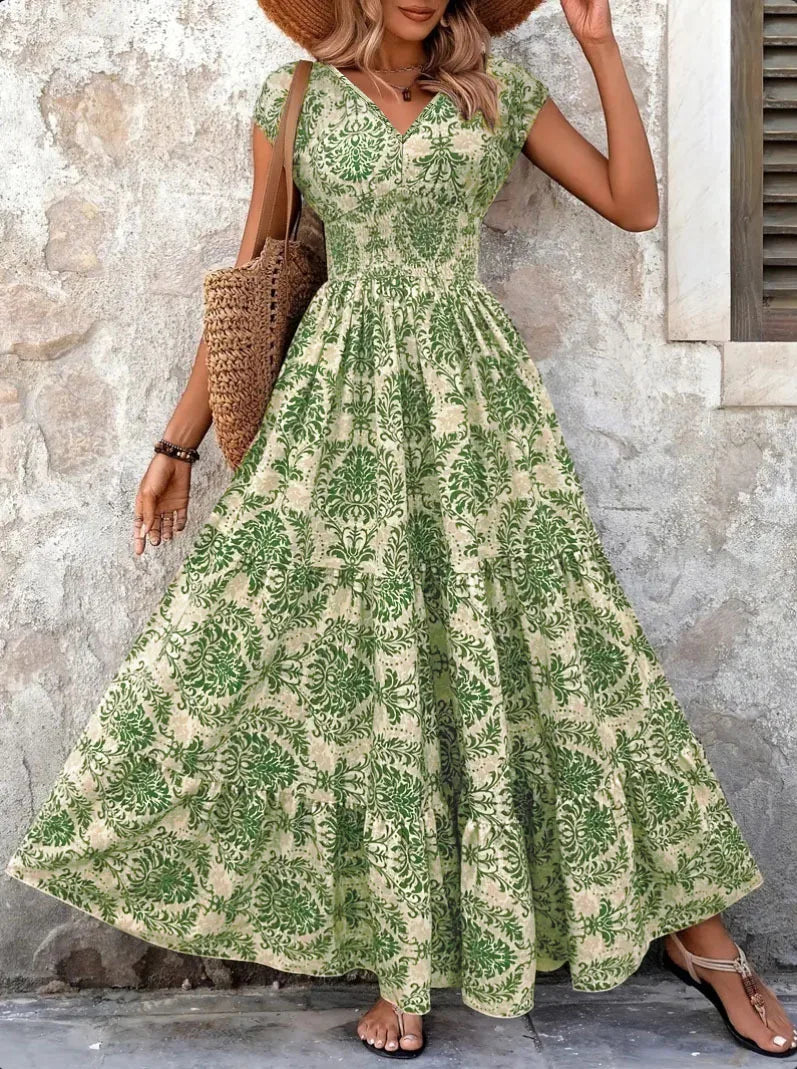 Aurora | Baroque Print Maxi Dress