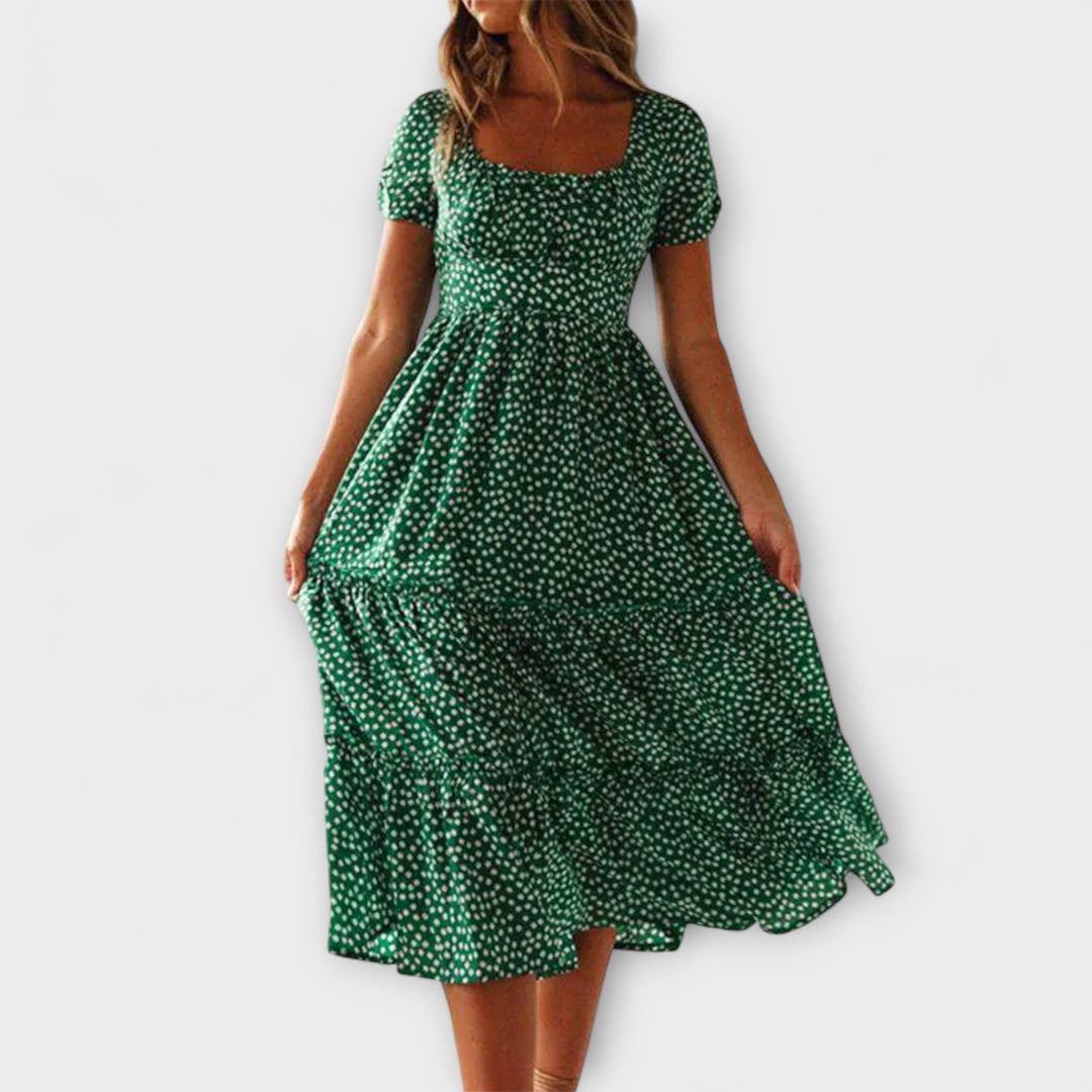 Chic Floral Puff Sleeve Maxi Dress for Events