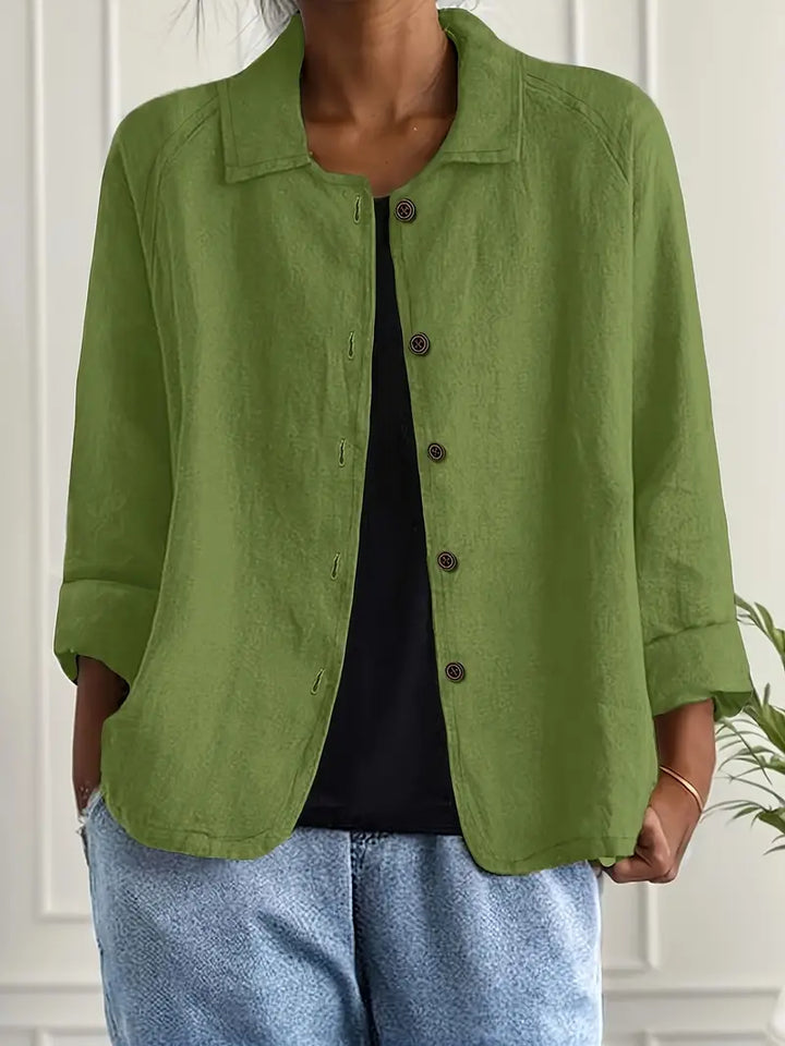Iris | Relaxed Button-Front Layering Top