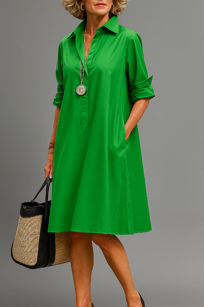 Marisse | Colorblock Button Front Midi Dress