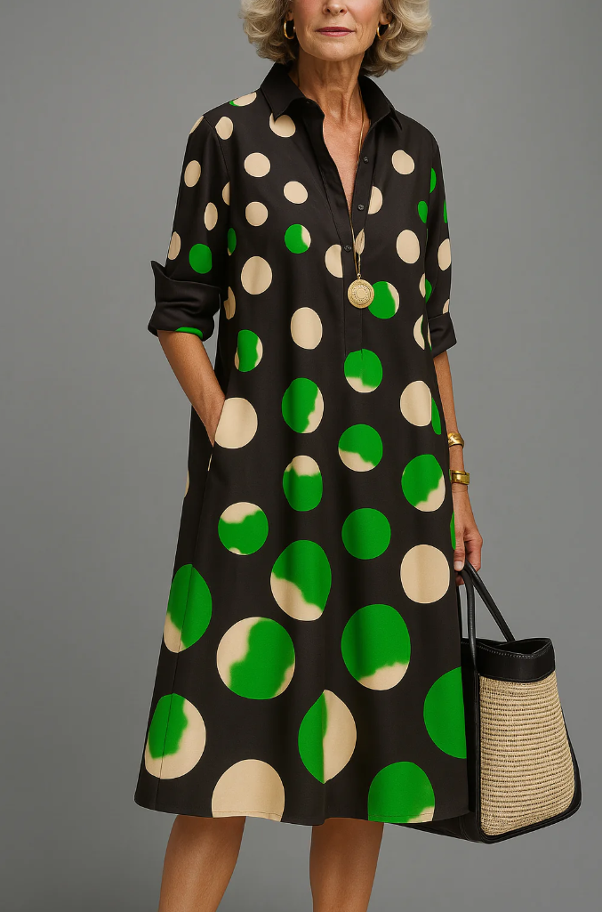 Marisse | Colorblock Button Front Midi Dress