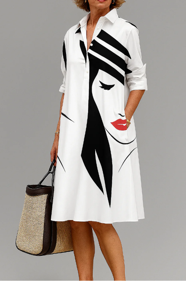 Marisse | Colorblock Button Front Midi Dress