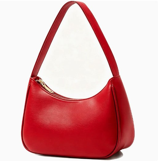 Coral | Curved Zip-Top Shoulder Bag
