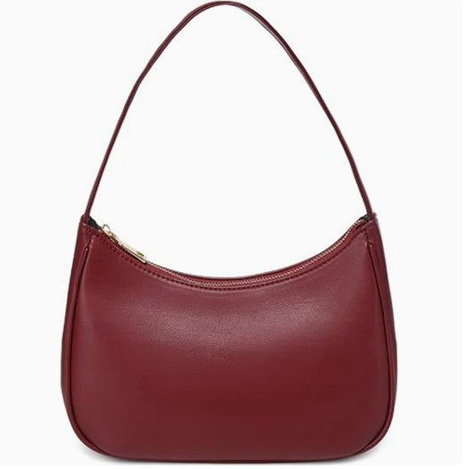 Coral | Curved Zip-Top Shoulder Bag