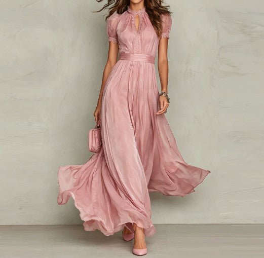 Lucia | Flowing Keyhole Maxi Dress