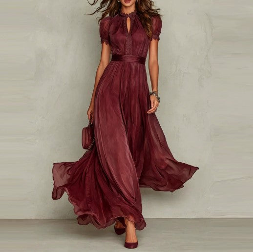 Lucia | Flowing Keyhole Maxi Dress