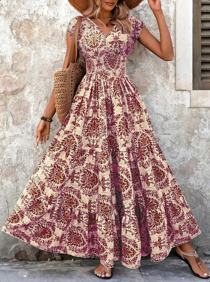 Aurora | Baroque Print Maxi Dress