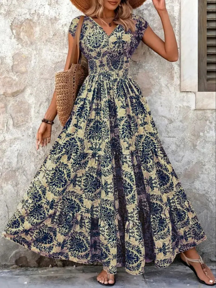 Aurora | Baroque Print Maxi Dress