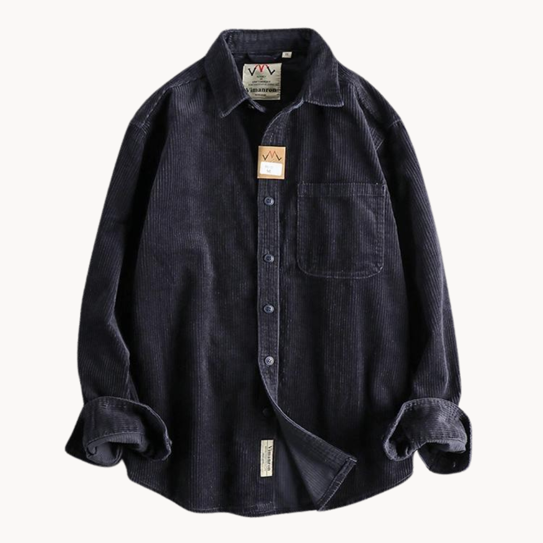 Gavin - Classic Brown Corduroy Long Sleeve Shirt | By Julian & Claire Toronto