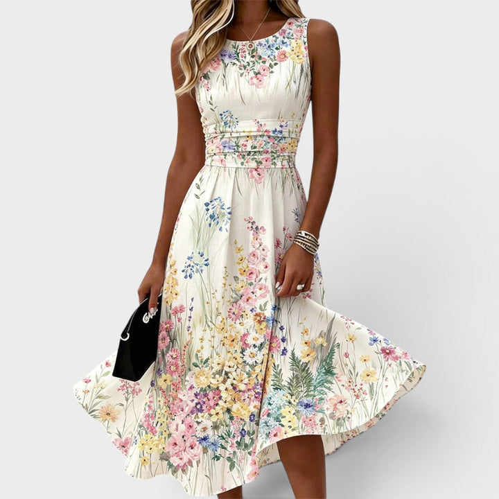 Aurelia | Floral Sleeveless Midi Dress