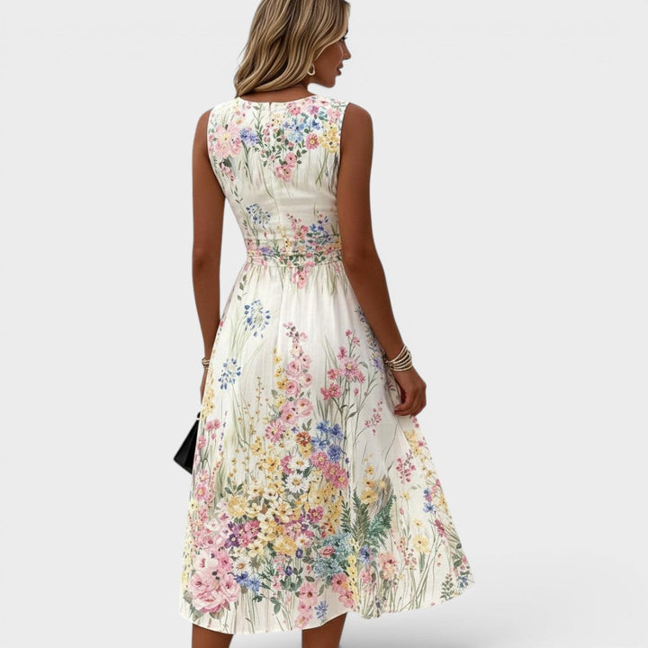 Aurelia | Floral Sleeveless Midi Dress