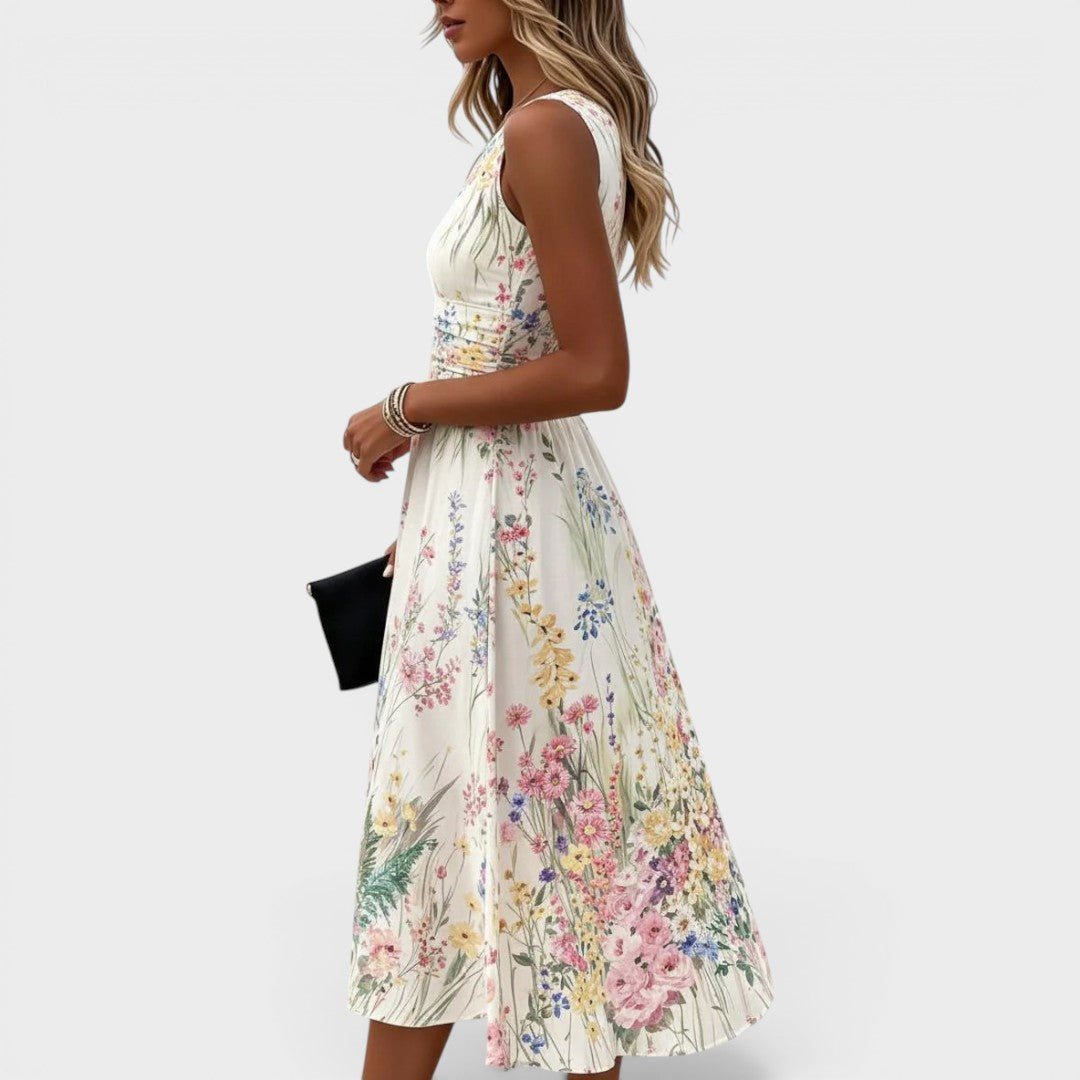 Aurelia | Floral Sleeveless Midi Dress