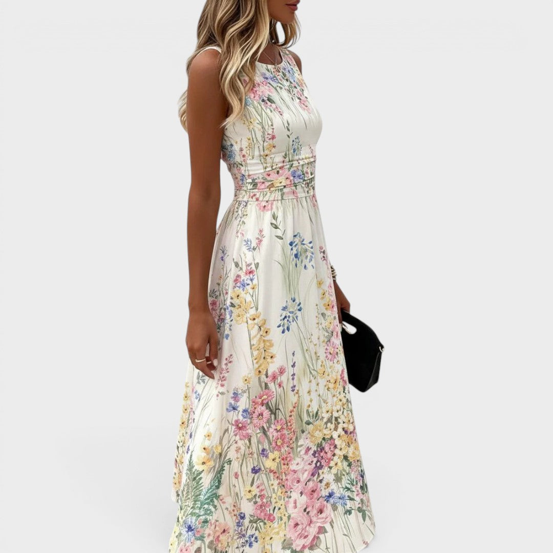 Aurelia | Floral Sleeveless Midi Dress