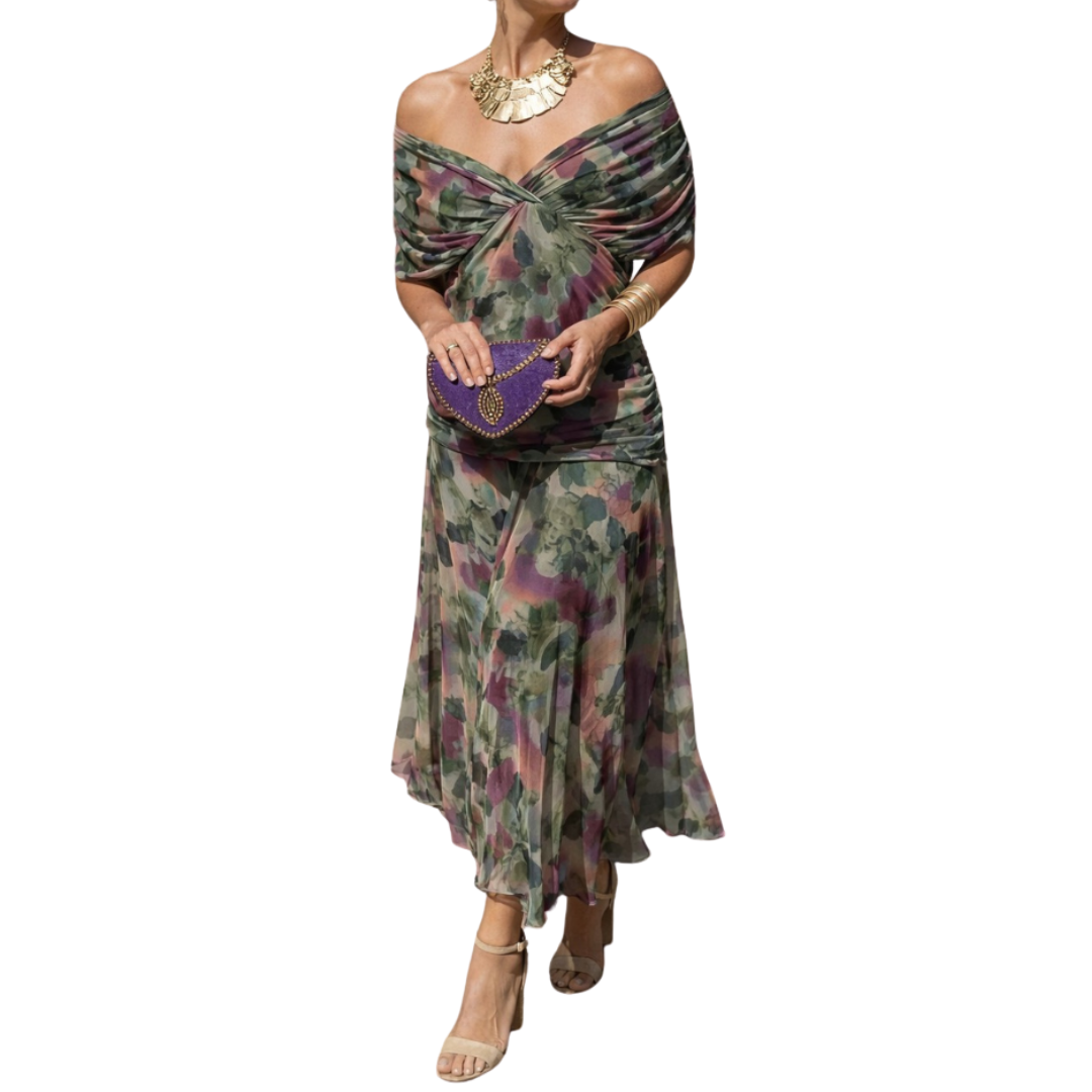 Lydia | Off-Shoulder Flowing Maxi Dress
