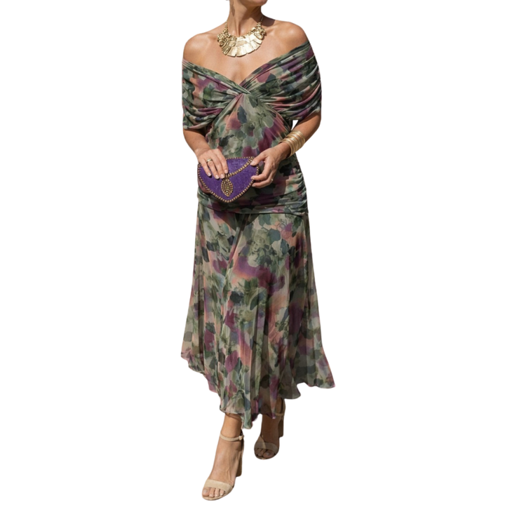 Lydia | Off-Shoulder Flowing Maxi Dress