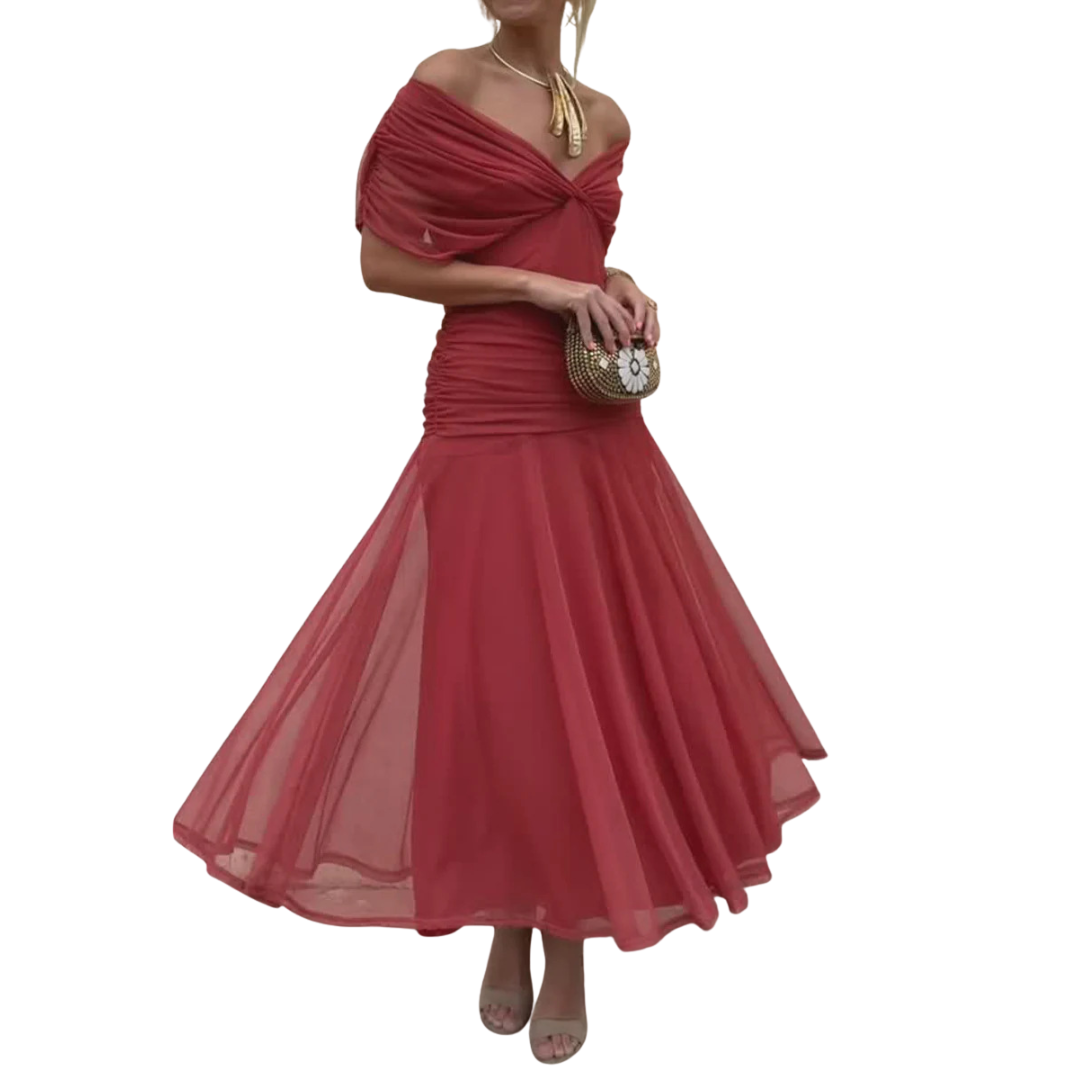 Lydia | Off-Shoulder Flowing Maxi Dress