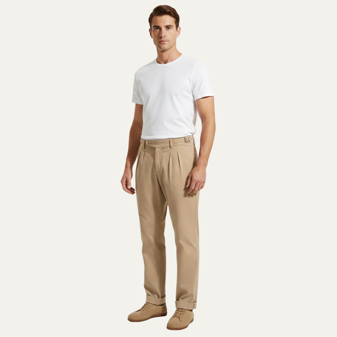 The Rosehill Men’s Vintage Double Pleated Straight Leg Casual Pants