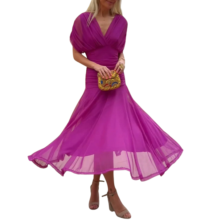 Lydia | Off-Shoulder Flowing Maxi Dress