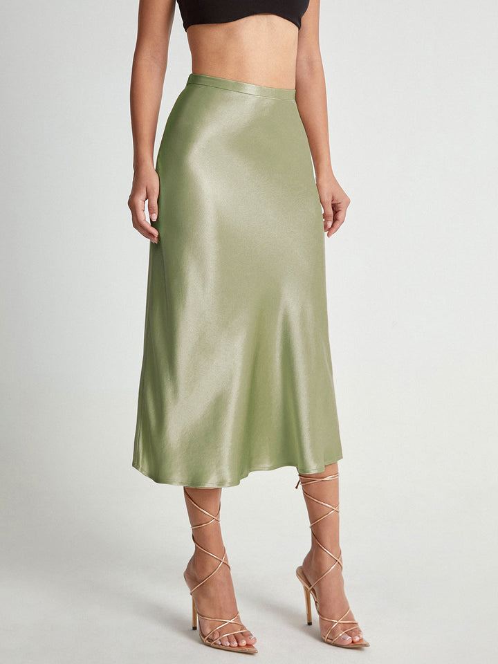 Chic High Waist Midi Skirt for Summer Wear