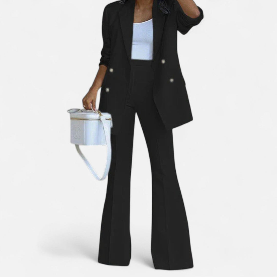 Chic Women's Blazer and Trouser Set for Formal Events