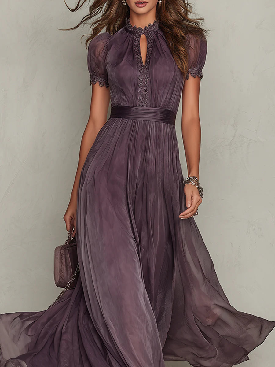 Lucia | Flowing Keyhole Maxi Dress