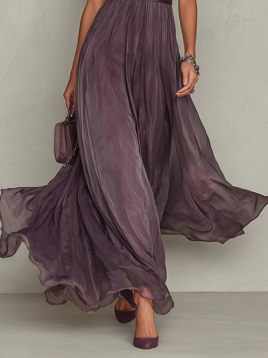 Lucia | Flowing Keyhole Maxi Dress